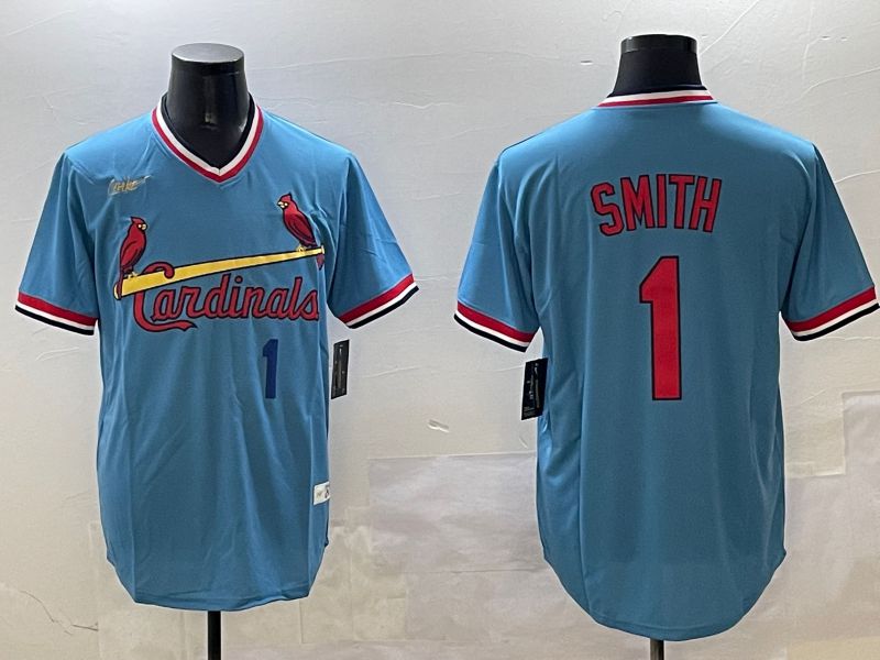 Men St.Louis Cardinals #1 Smith Blue Throwback 2025 Nike MLB Jersey style 4->st.louis cardinals->MLB Jersey